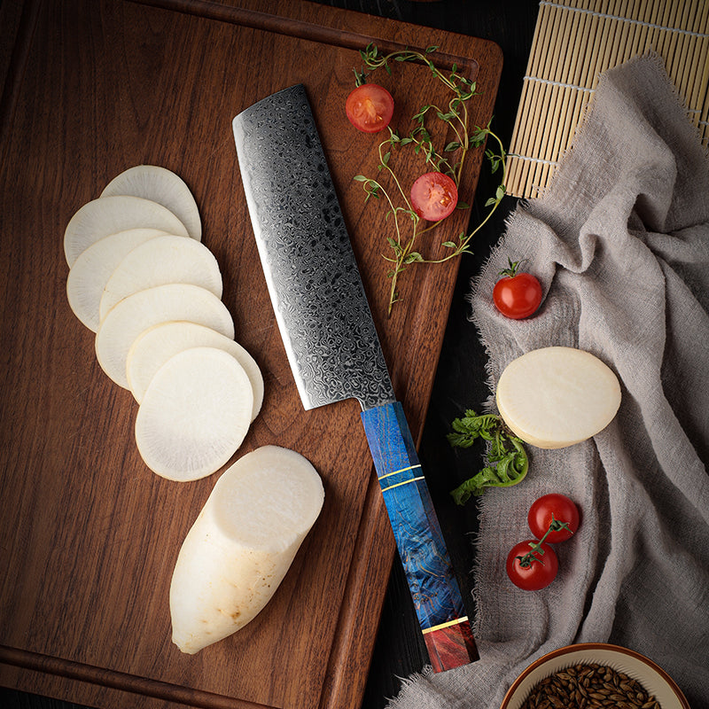 Azayaga 7" Damascus Steel Nakiri Knife