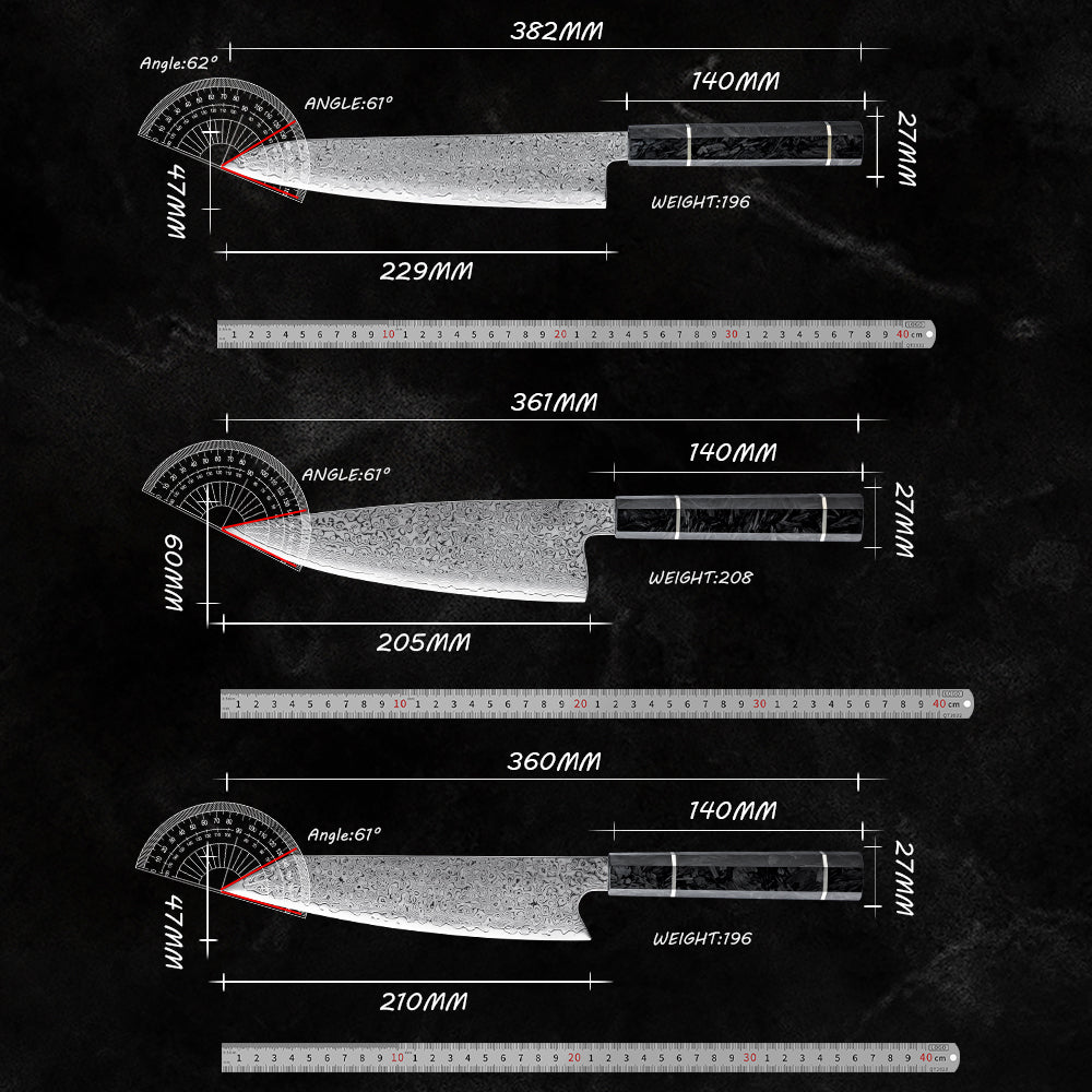 Zeitaku 6-Piece Damascus Steel Knife Set