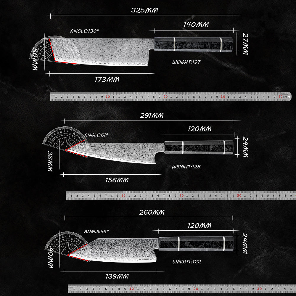 Zeitaku 6-Piece Damascus Steel Knife Set