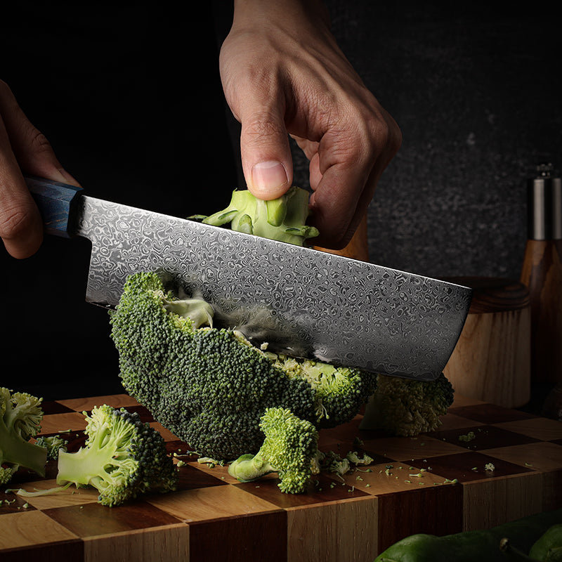 Azayaga 7" Damascus Steel Nakiri Knife