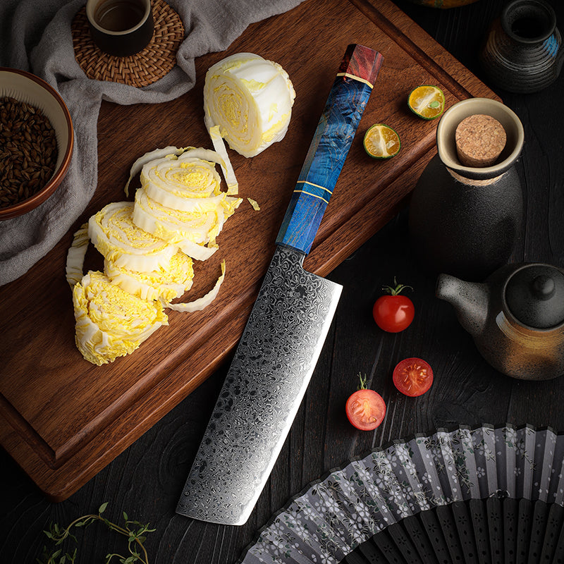 Azayaga 7" Damascus Steel Nakiri Knife