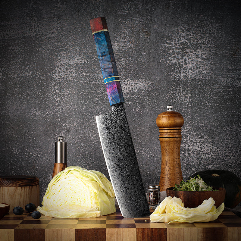 Azayaga 7" Damascus Steel Nakiri Knife