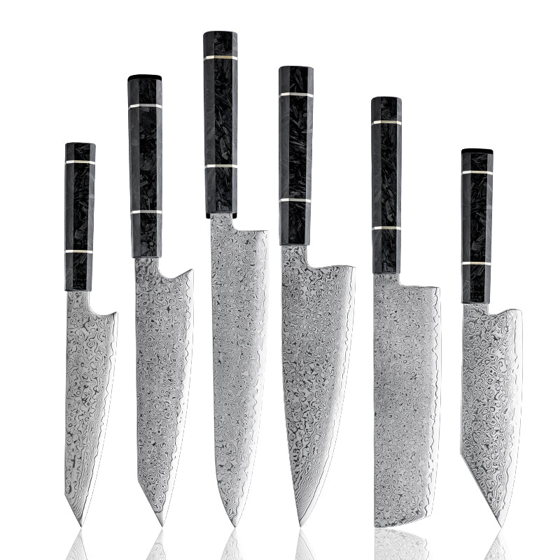 Zeitaku 6-Piece Damascus Steel Knife Set