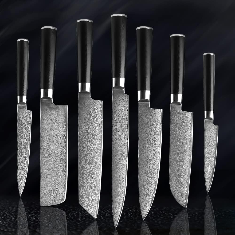Shogun 7-Piece Damascus Steel Knife Set