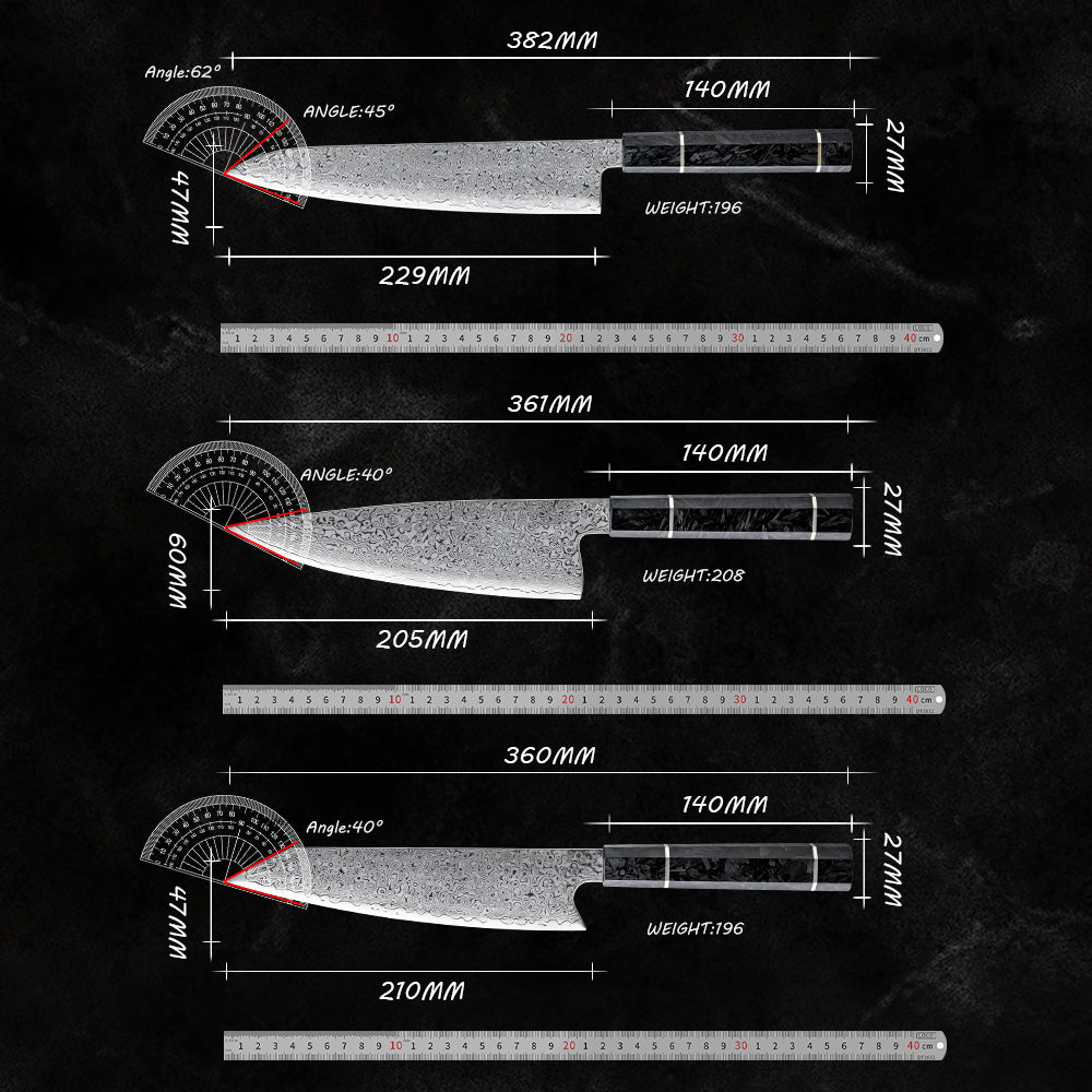 Zeitaku 6-Piece Damascus Steel Knife Set