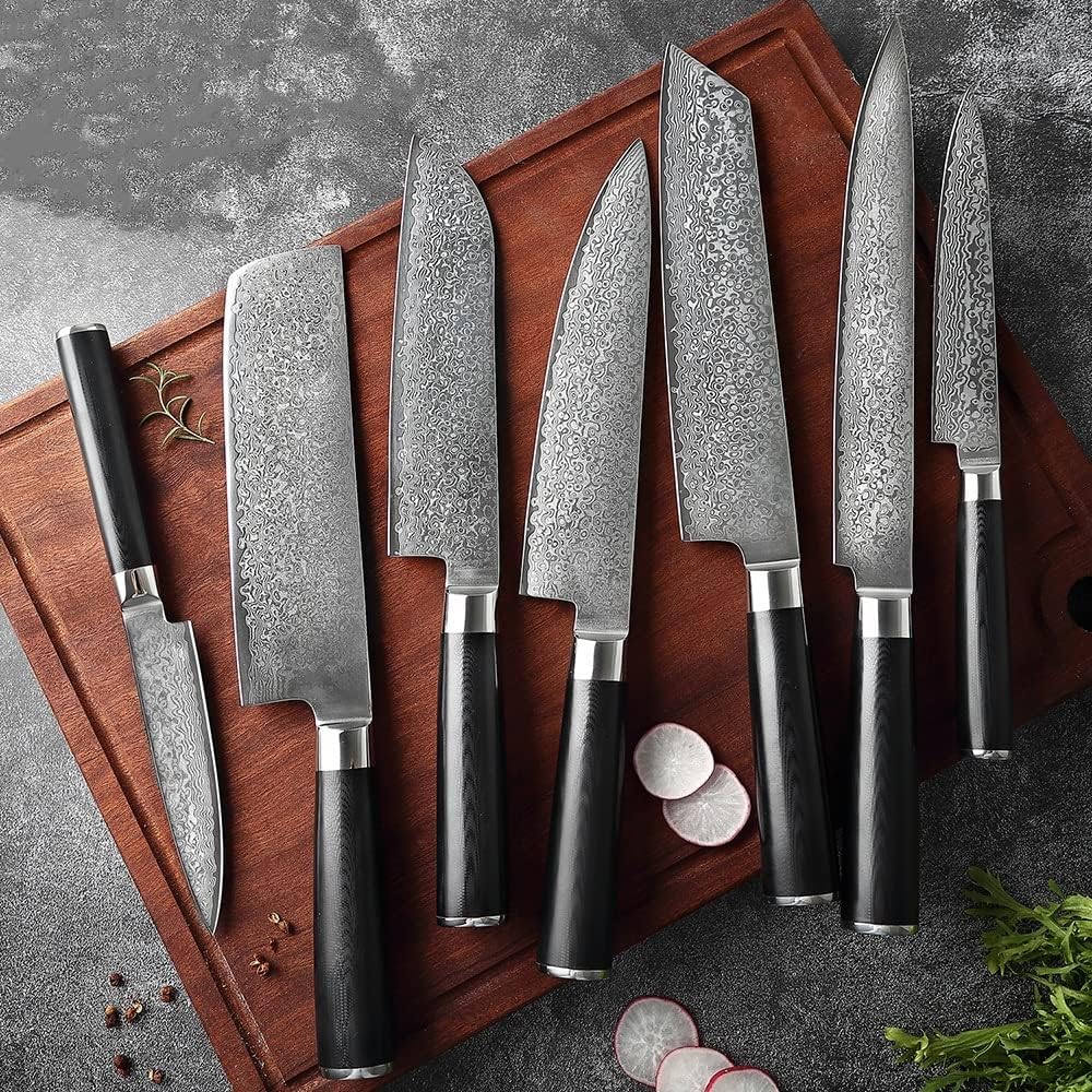 Shogun 7-Piece Damascus Steel Knife Set