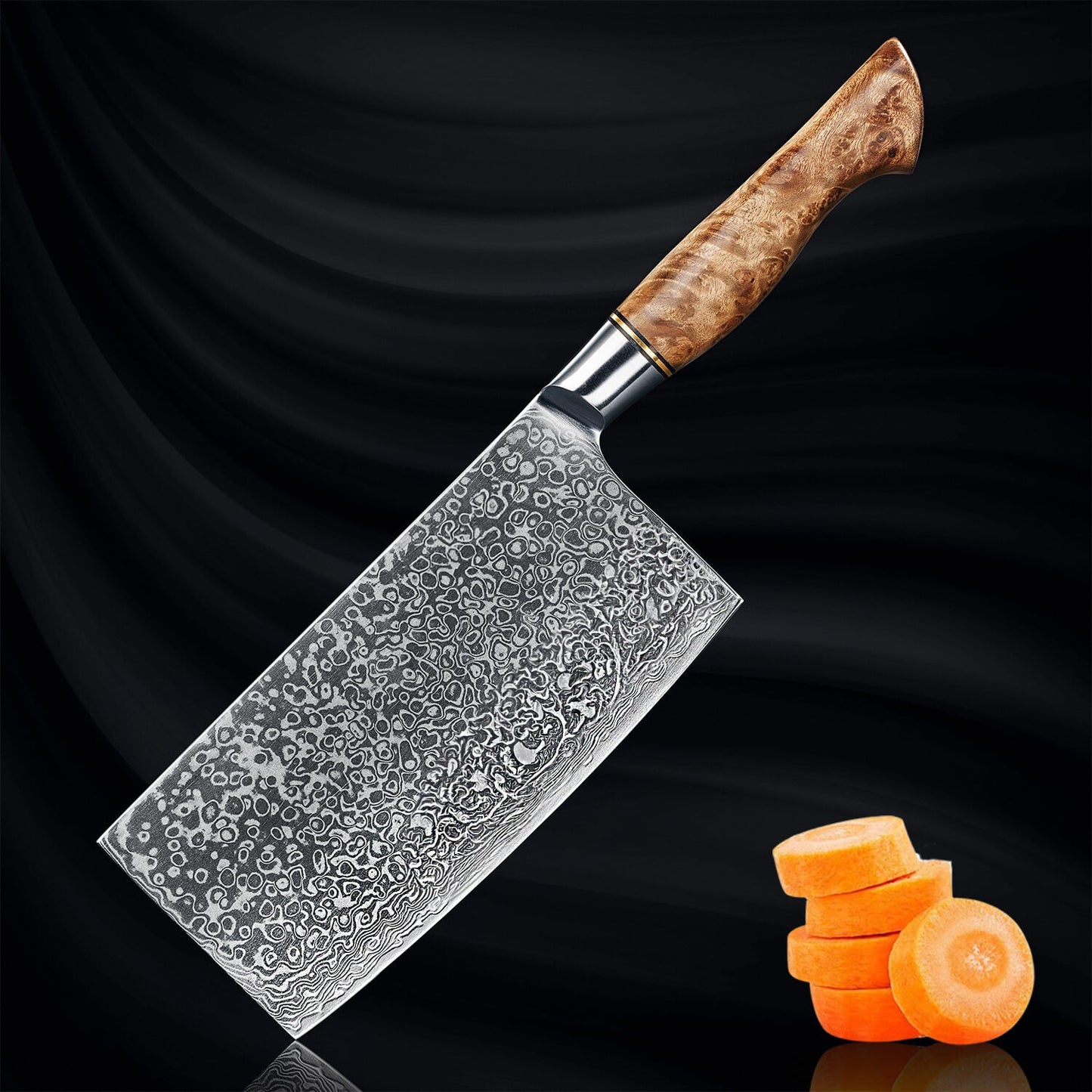 Takara 7" Damascus Steel Cleaver Knife