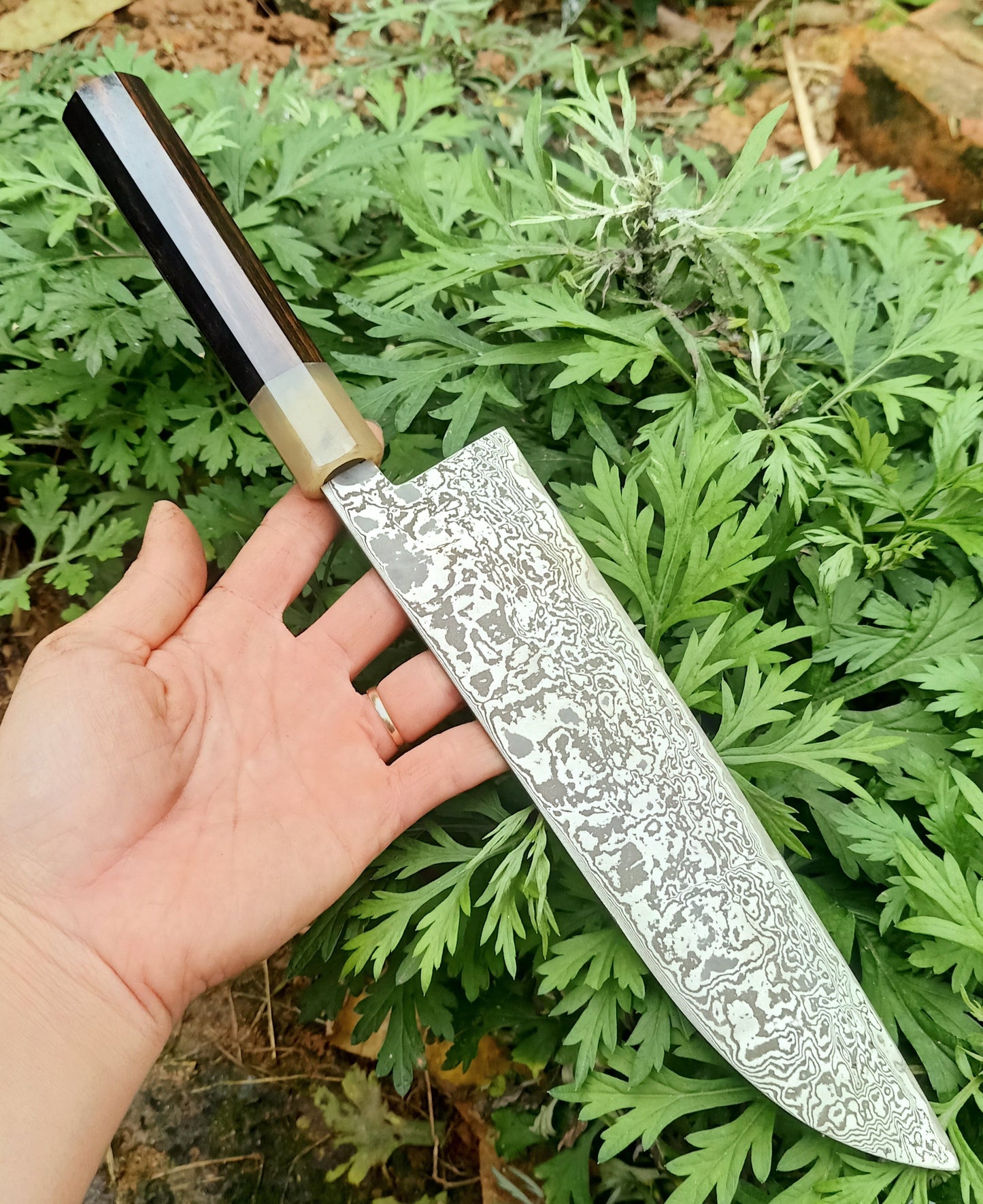 Bushido 8" Hammered Damascus Santoku Knife