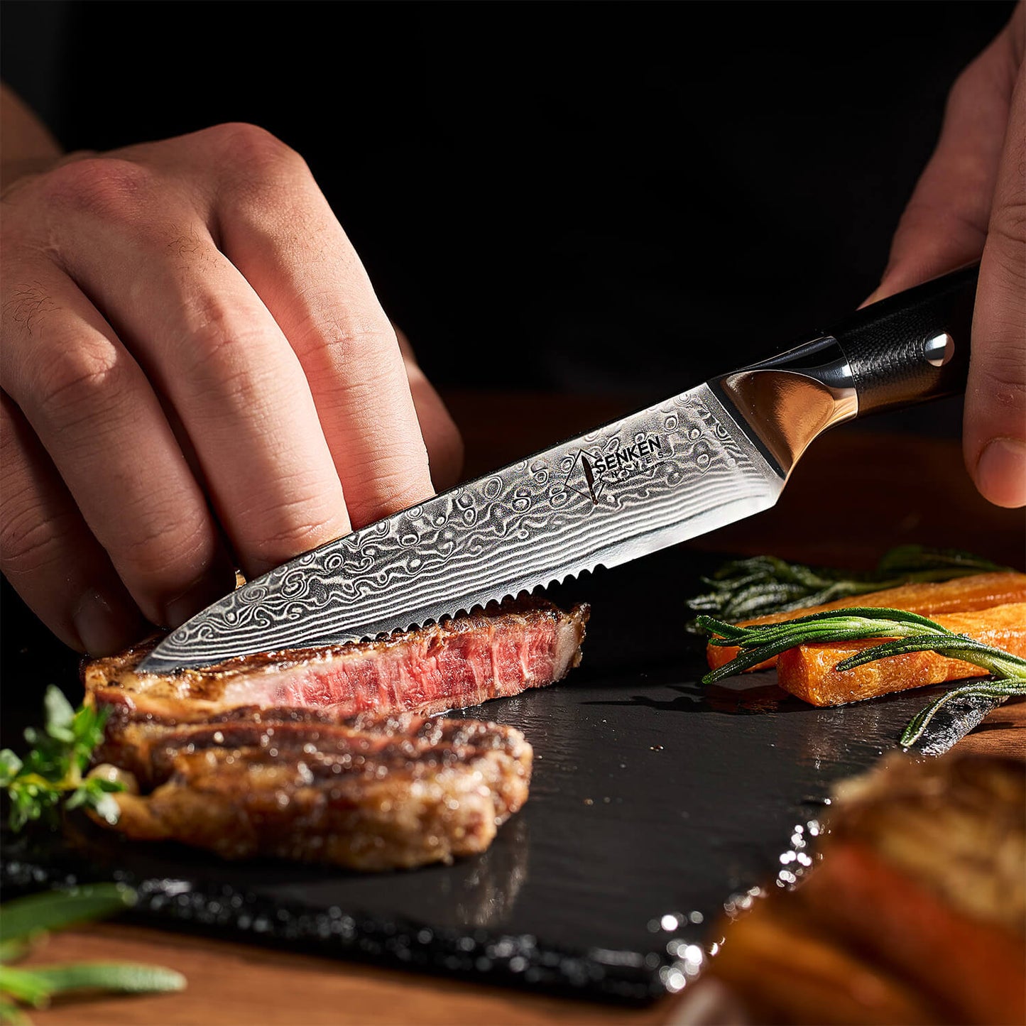 Kensei 4-Piece Damascus Steak Knife Set