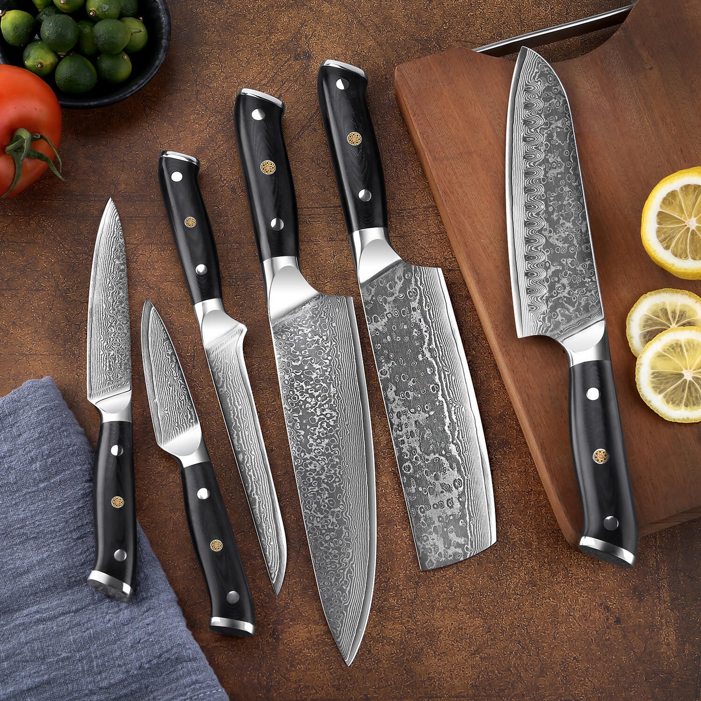 Kensei 6-Piece VG10 Damascus Knife Set