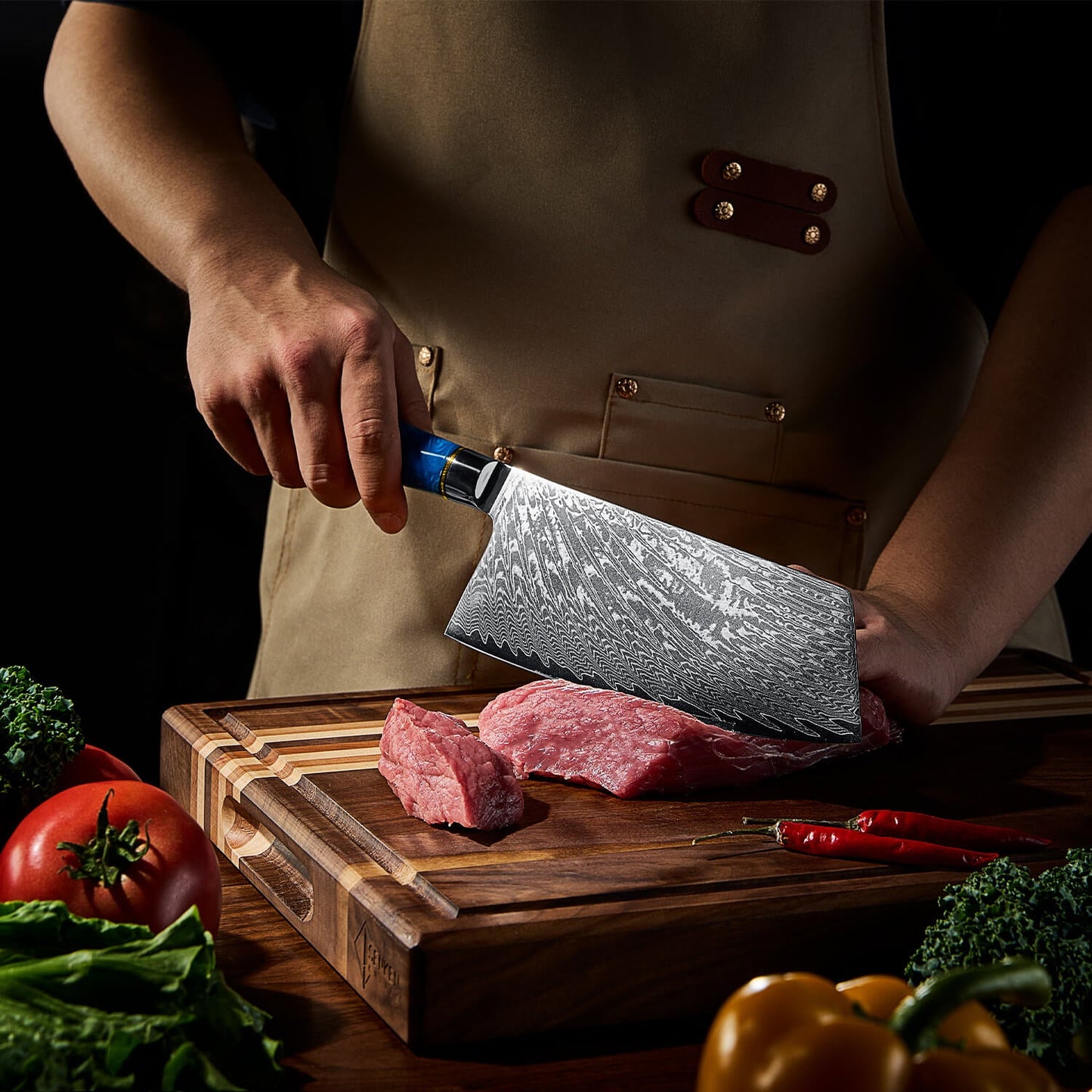 Aokami 7-Piece Damascus Steel Knife Set