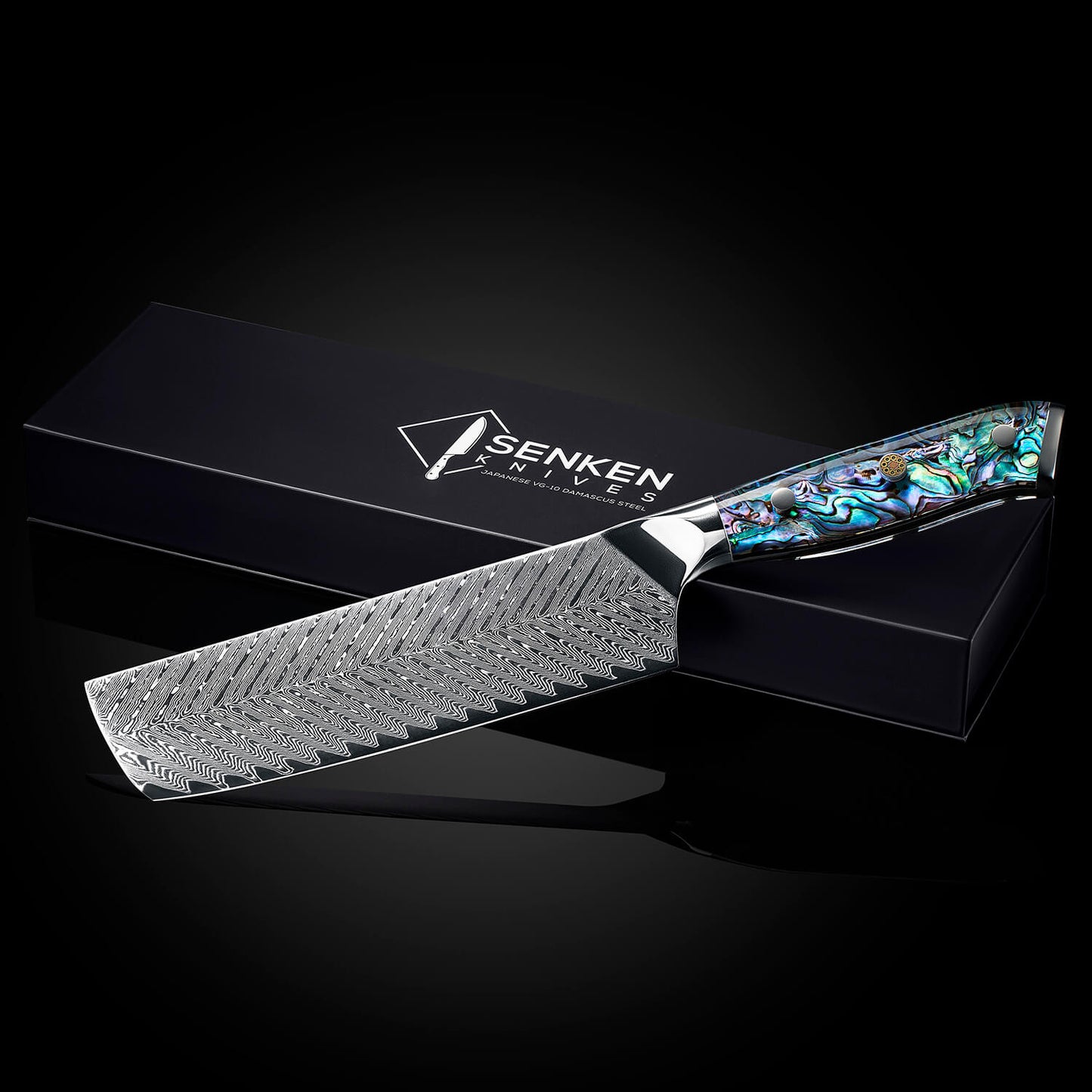 Kira 7" Damascus Steel Cleaver Knife