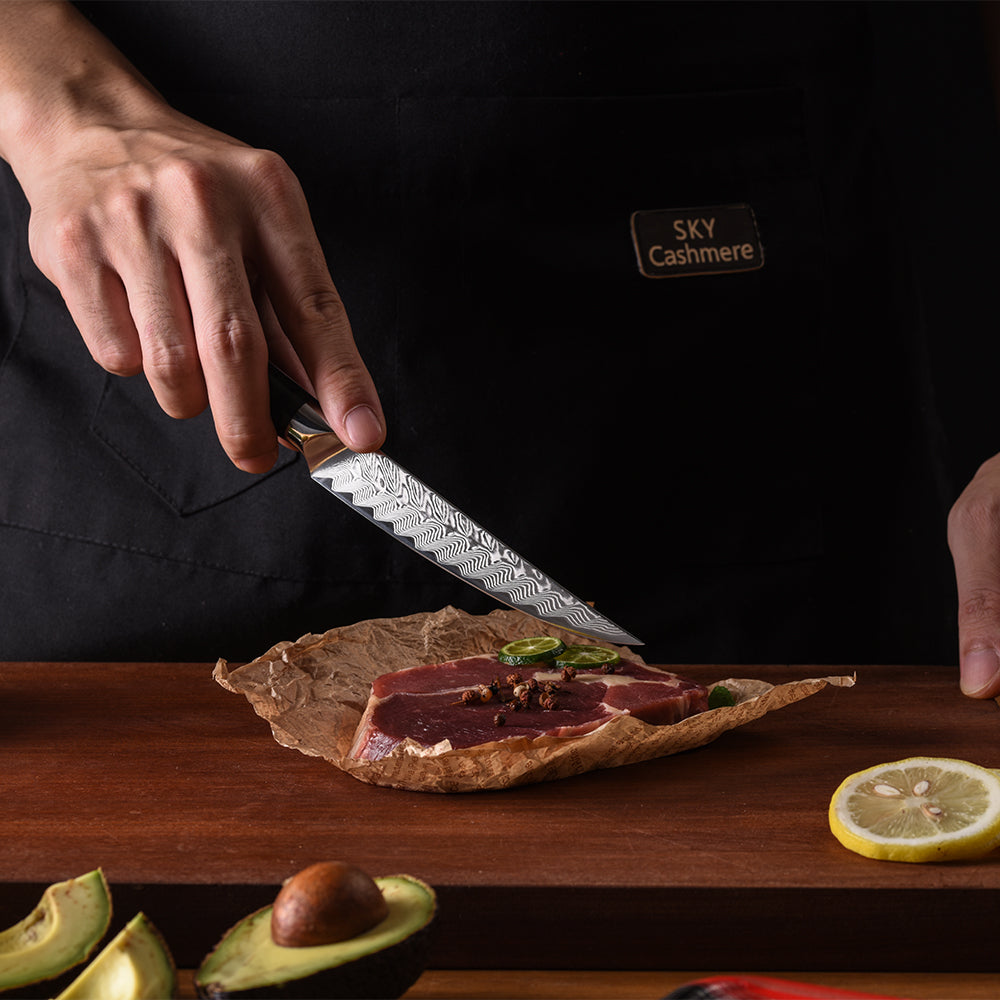 Kazan 4-Piece Damacus Steel Steak Knife Set