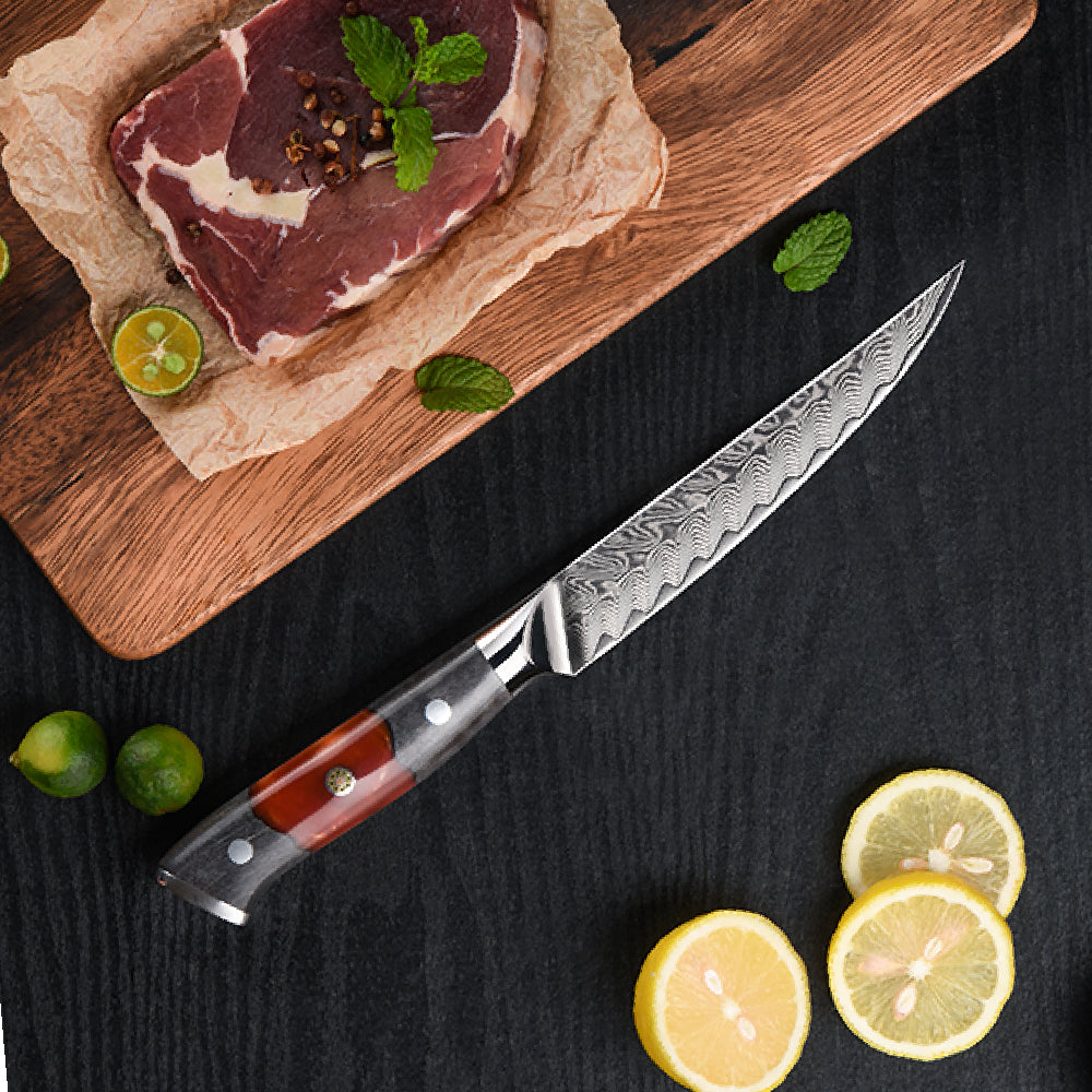 Kazan 4-Piece Damacus Steel Steak Knife Set