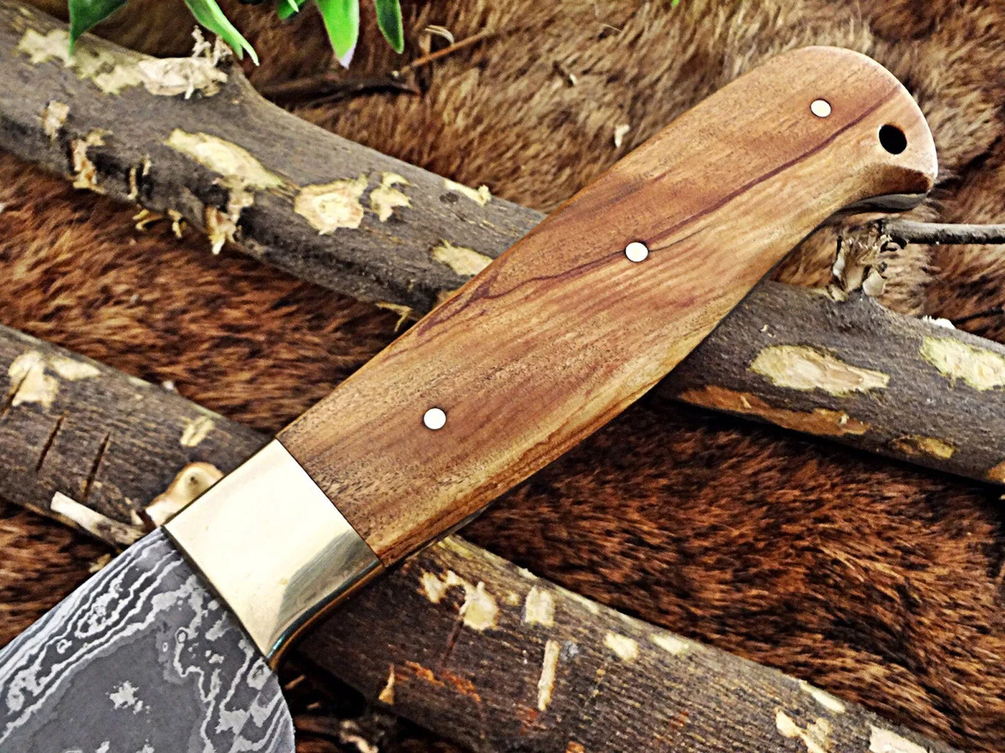 Kow Wood 13" Damascus Nakiri Knife