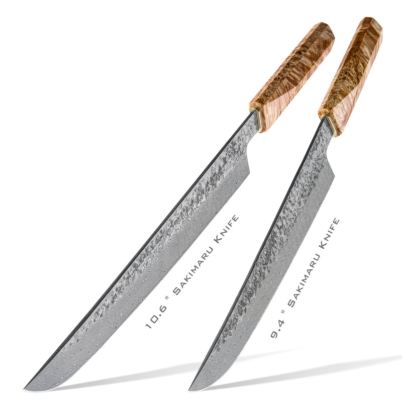 Double Sushi Knife Set (2-Piece Damascus Steel)
