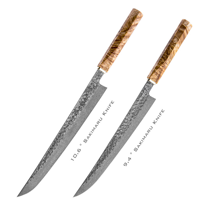 Double Sushi Knife Set (2-Piece Damascus Steel)
