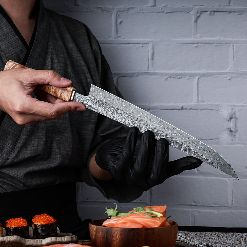 Double Sushi Knife Set (2-Piece Damascus Steel)