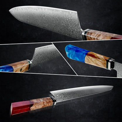 Hinata 6-Piece Damascus Steel Knife Set