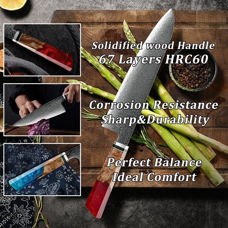 Hinata 6-Piece Damascus Steel Knife Set