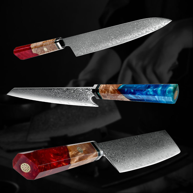 Hinata 6-Piece Damascus Steel Knife Set