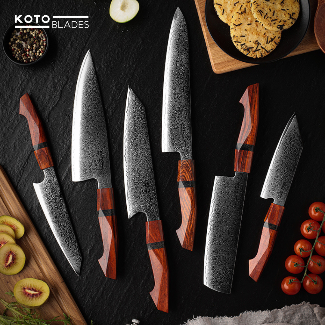 Byakudan 6-Piece Damascus Steel Knife Set