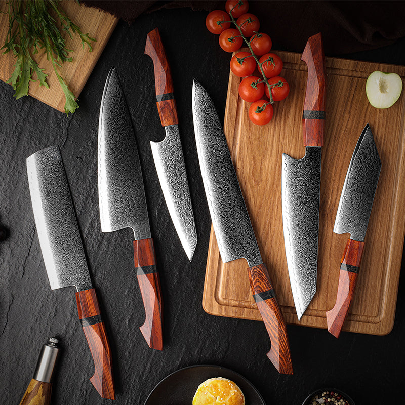 Byakudan 6-Piece Damascus Steel Knife Set