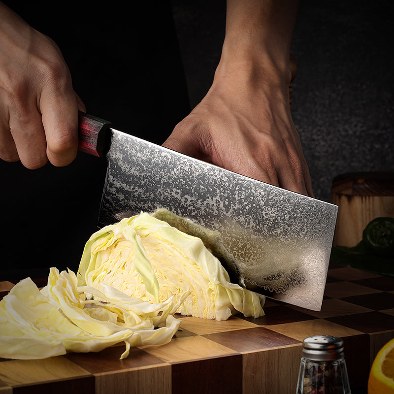 Azayaga 6.5" Damascus Steel Cleaver Knife