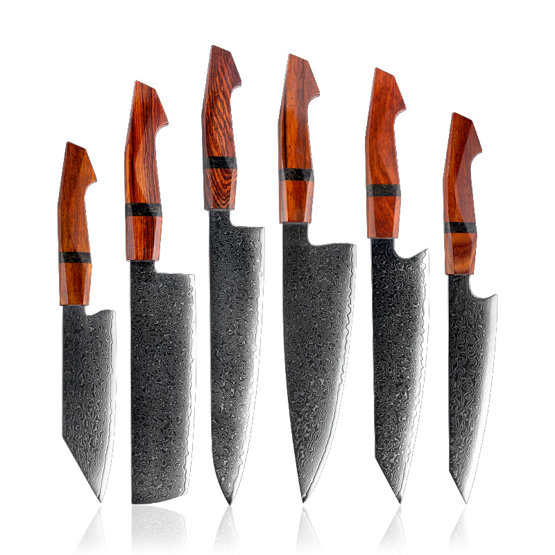 Byakudan 6-Piece Damascus Steel Knife Set