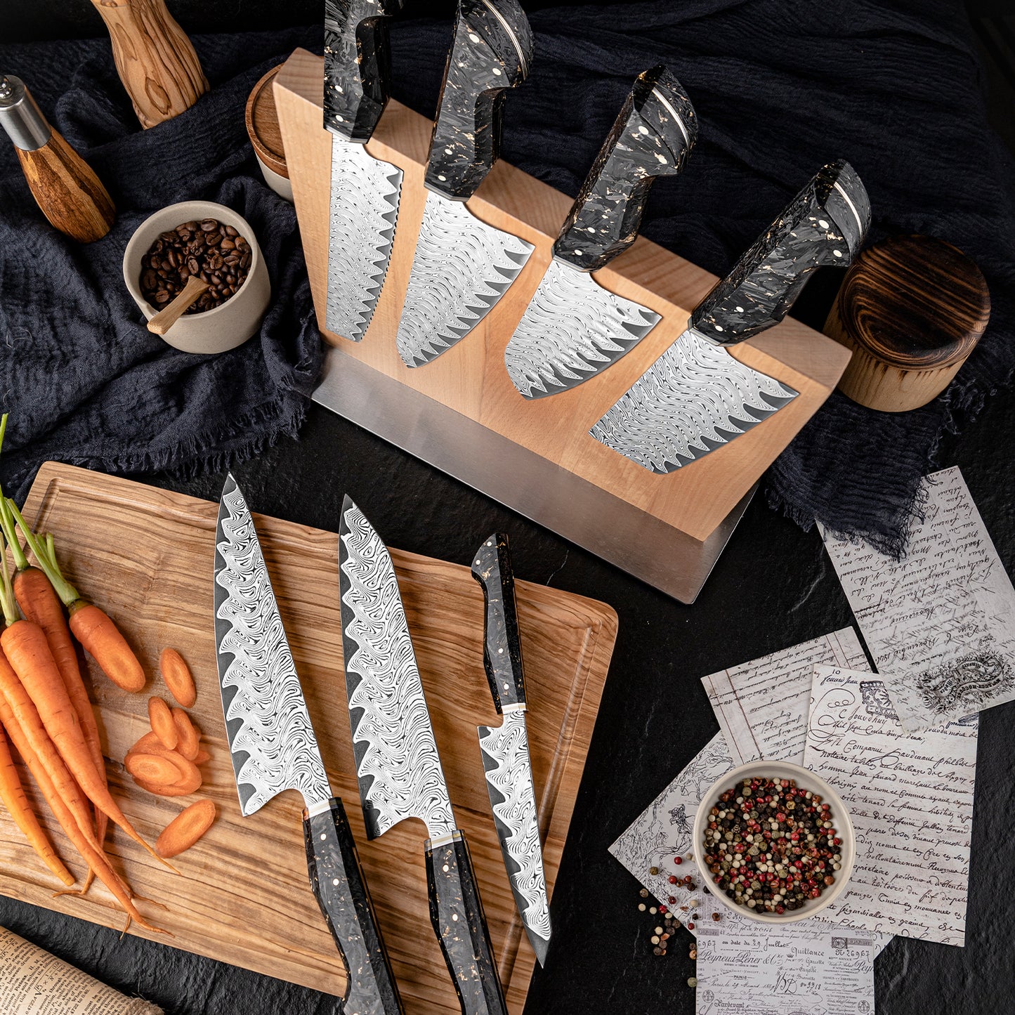 Daikokuten 7-Piece Damascus Steel Knife Set