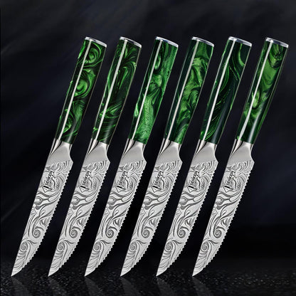 Midori 6-Piece High-Carbon Steel Steak Knife Set