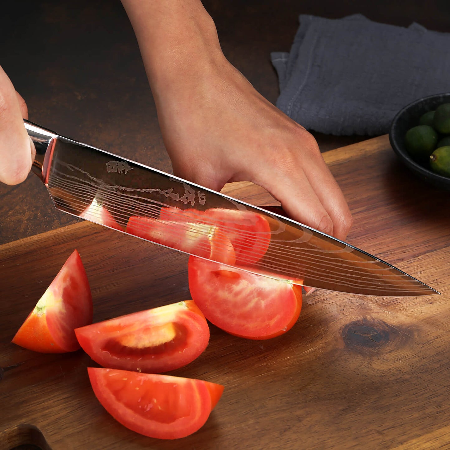 Akakiri 8-Piece Damascus Steel Knife Set
