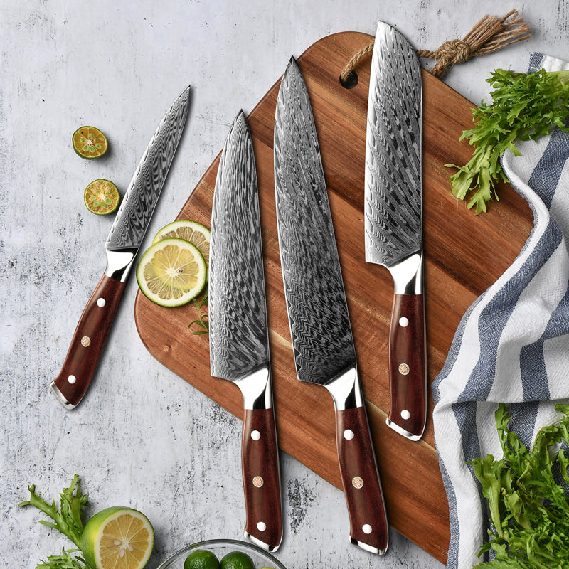 Yasu 4-Piece Damascus Steel Knife Set