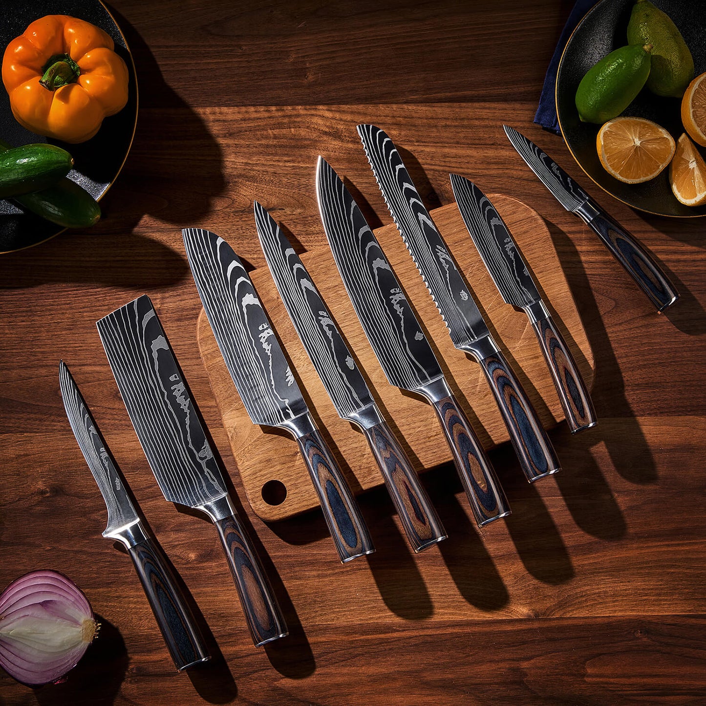 Musashi 8-Piece Damascus Steel Knife Set