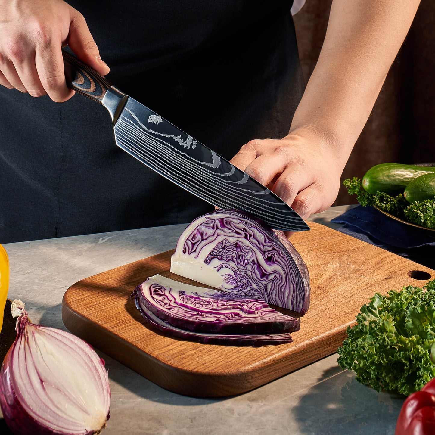 Musashi 8-Piece Damascus Steel Knife Set