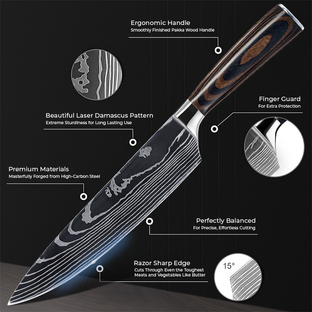 Musashi 8-Piece Damascus Steel Knife Set