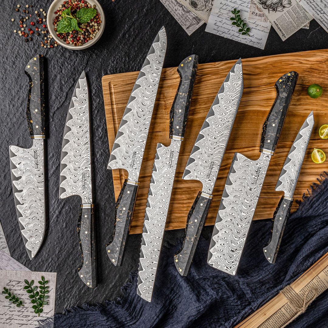 Daikokuten 7-Piece Damascus Steel Knife Set