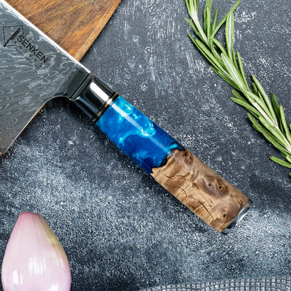 Aokami 7" Damascus Steel Cleaver Knife