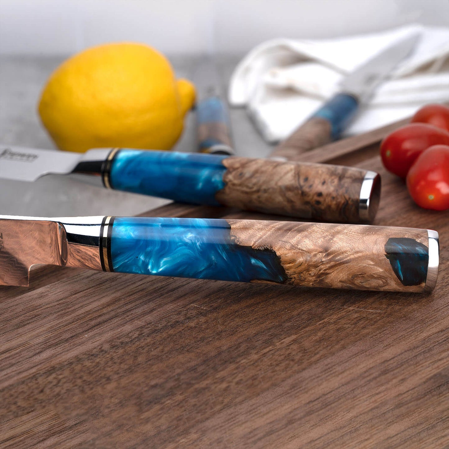 Aokami 4-Piece Damascus Steel Steak Knife Set