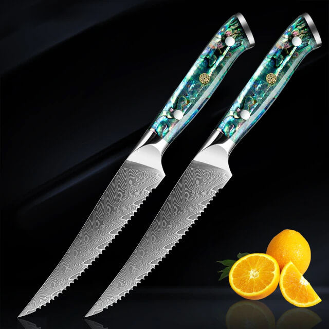 Kira 4-Piece Damascus Steel Steak Knife Set