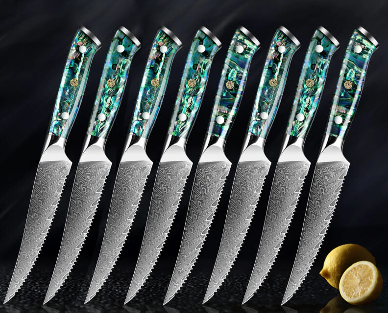 Kira 4-Piece Damascus Steel Steak Knife Set