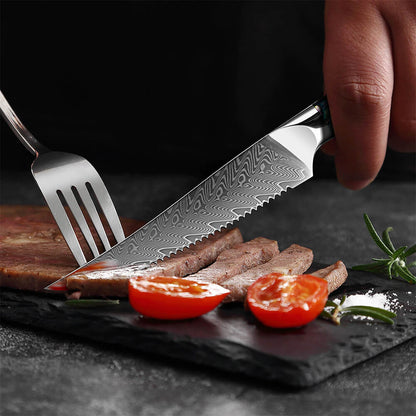 Kira 4-Piece Damascus Steel Steak Knife Set