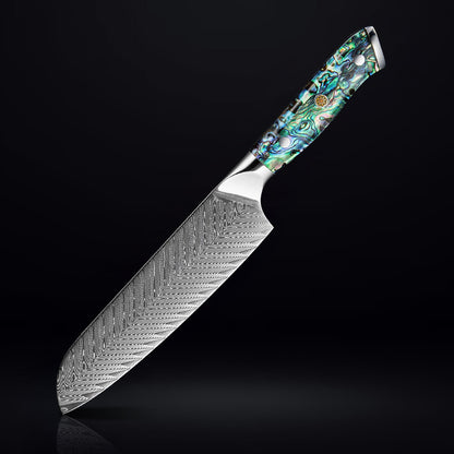 Kira 7" Damascus Steel Santoku Knife