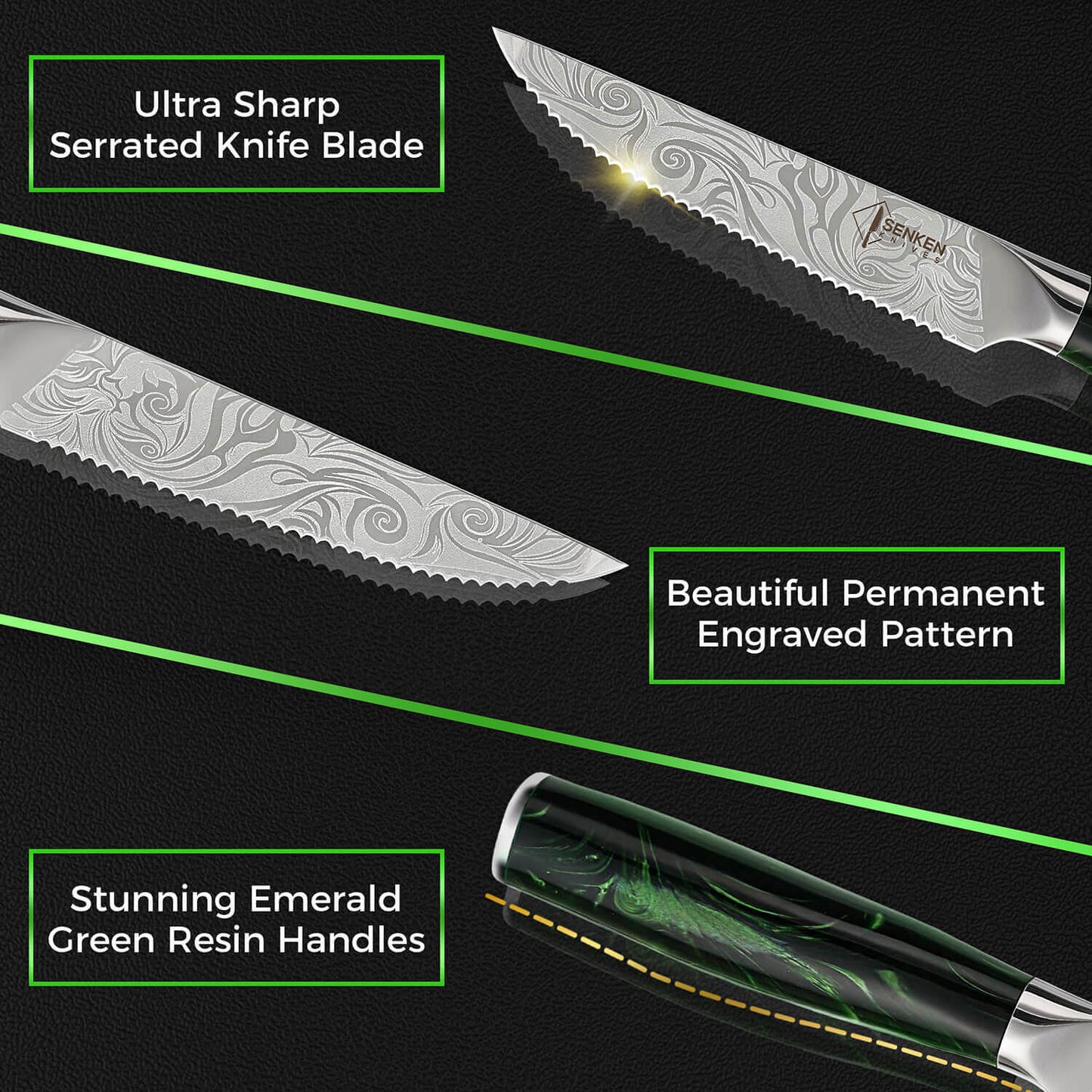 Midori 6-Piece High-Carbon Steel Steak Knife Set