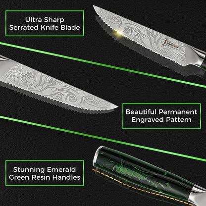 Midori 6-Piece High-Carbon Steel Steak Knife Set