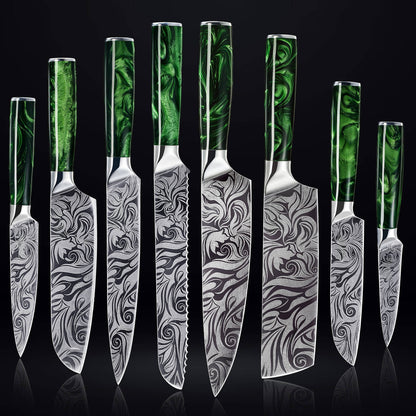 Midori 8-Piece High-Carbon Steel Knife Set