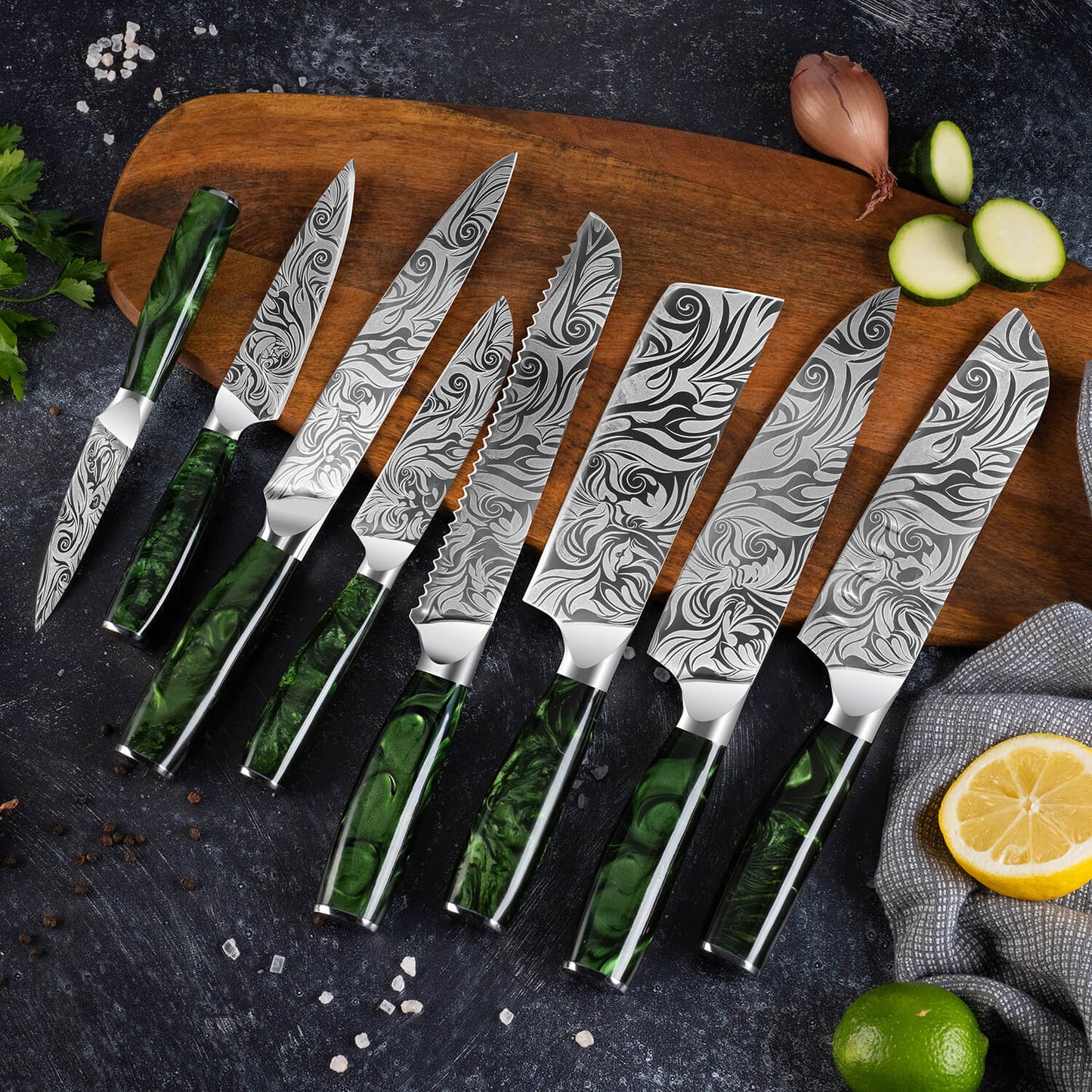 Midori 8-Piece High-Carbon Steel Knife Set