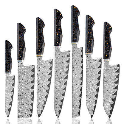 Daikokuten 7-Piece Damascus Steel Knife Set