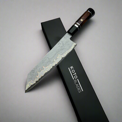 Kazeshin 7" Copper San Mai Premium Damascus Bunka Knife