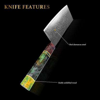 Azayaga 6.5" Damascus Steel Cleaver Knife